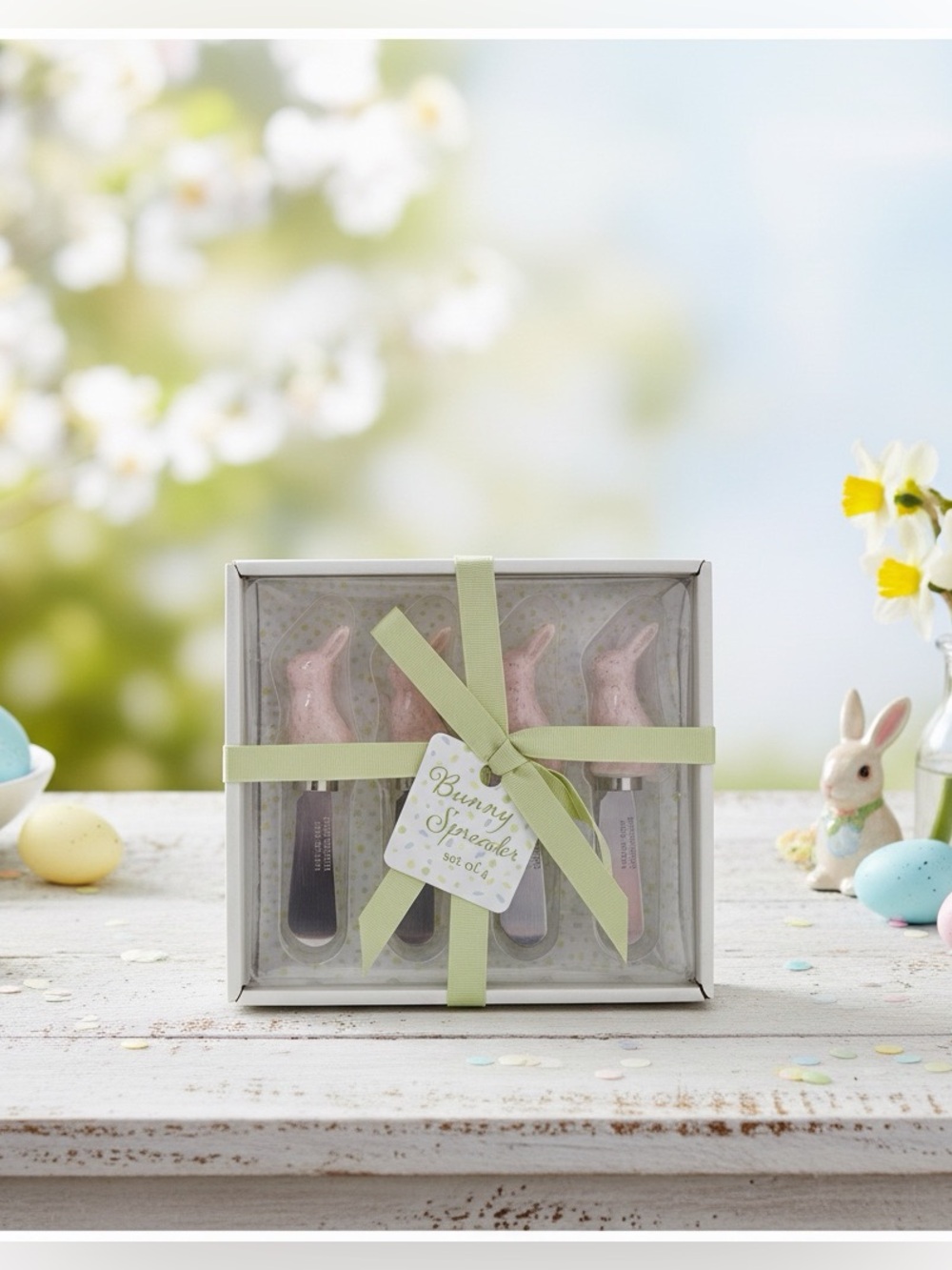 Nordstrom Easter Bunny Spreader Set of  Ceramic‎ Handles Stainless Steel